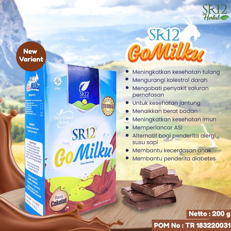 

GOMILKU COKELAT SR12 / SUSU KAMBING ETAWA BUBUK HALAL BPOM SEHAT