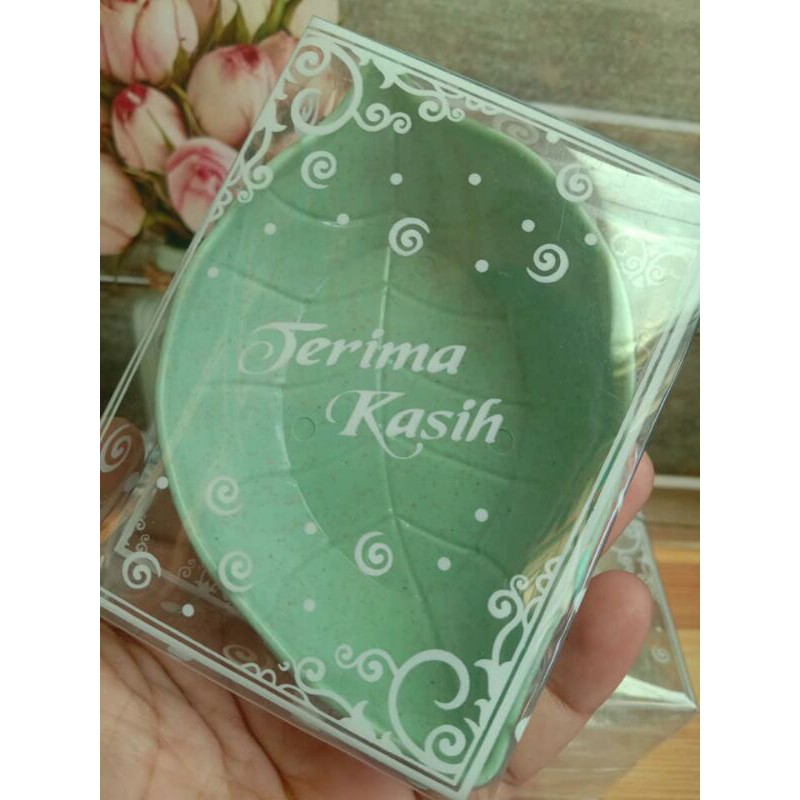 SOUVENIR ) isi: 20pcs MANGKOK DAUN ( GO GREN ) MANGKUK SAMBEL KEMAS MIKA MOTIF CANTIK sofenir unik H