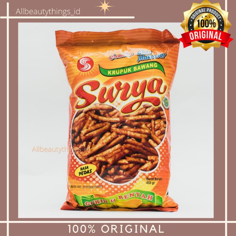 Jual Kerupuk Bawang Surya 450 Keripik Kripik Krupuk Oleh Oleh Khas