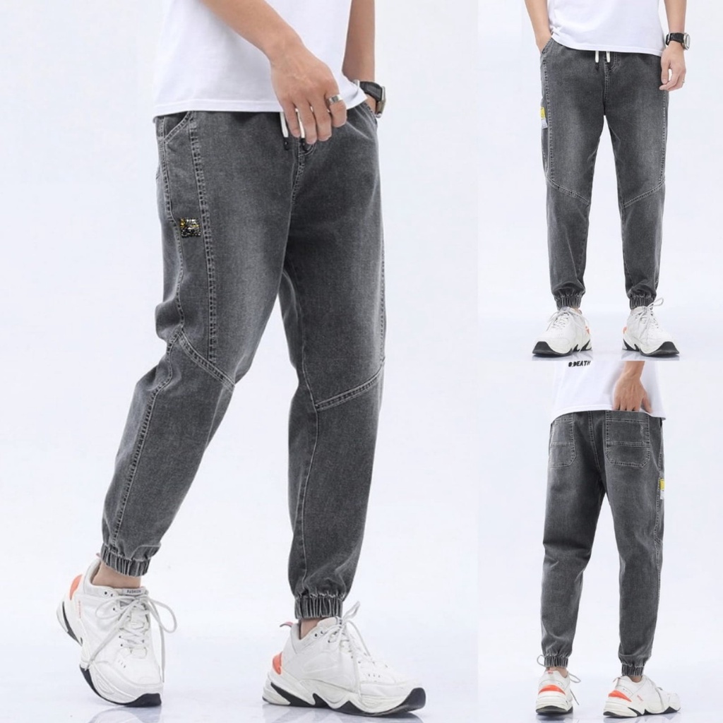 Celana Jogger Jeans Pria Original Pinggang Karet Celana Jeans Panjang Pria Joger Stretch Distro