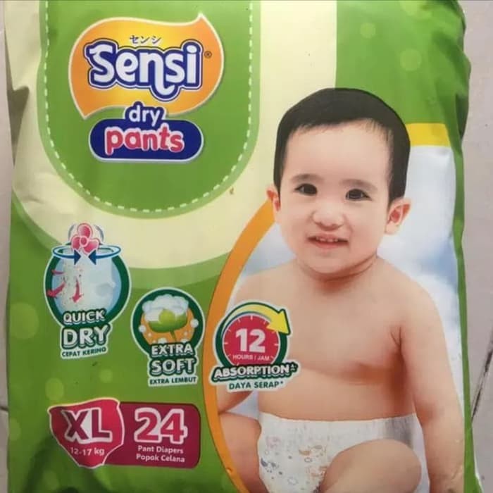 Sensi Dry Pants Baby XL24 Popok Celana Bayi Diapers Pampers XL 24