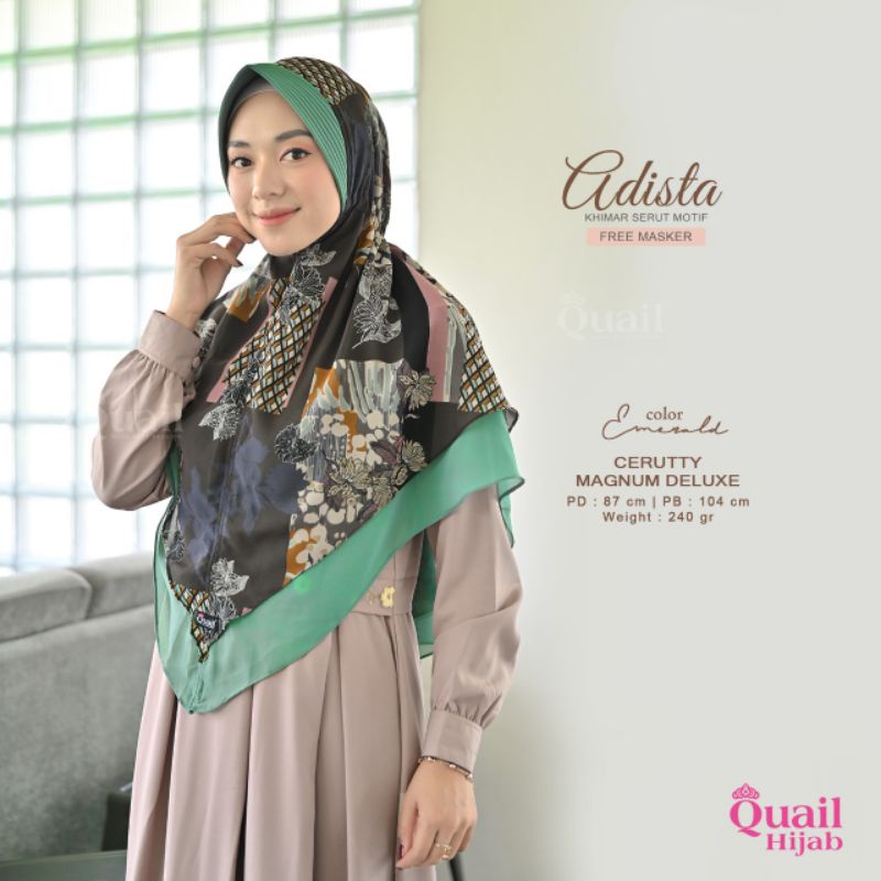 ADISTA KHIMAR MOTIF QUAIL ORIGINAL | KHIMAR MOTIF | KHIMAR HIJAU | KHIMAR CERUTY