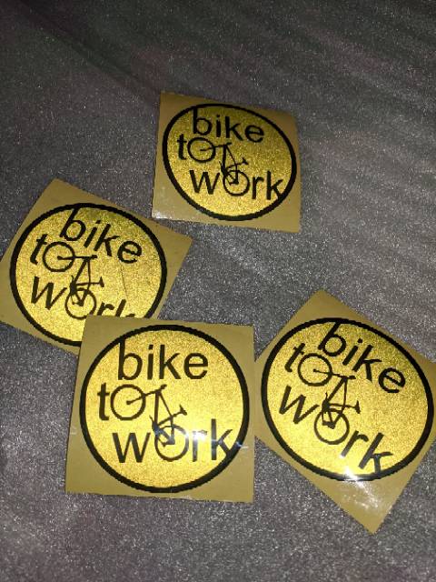 Sticker Cutting Logo Bike To Work 7,5x7,5cm