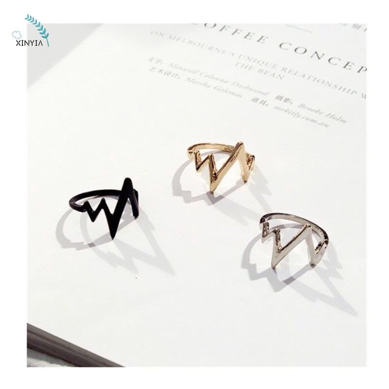 Cincin Alloy Desain Zigzag Gaya Korea Aksesoris Wanita