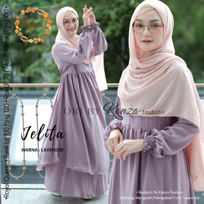 Setelan baju muslim - Setelan muslim (tunik + rok) - Jelita set by kanza