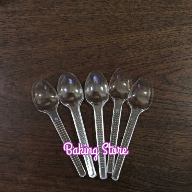Sendok Plastik STG Bening isi 50pc-sendok plastik STG bening