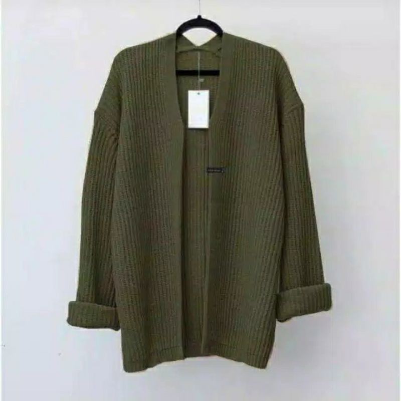 KARDIGAN RAJUT BERSKA PREMIUM-Army
