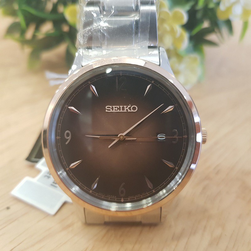 Seiko Quartz SGEH90P1 Brown Gradation Dial - Jam Tangan Pria SGEH90