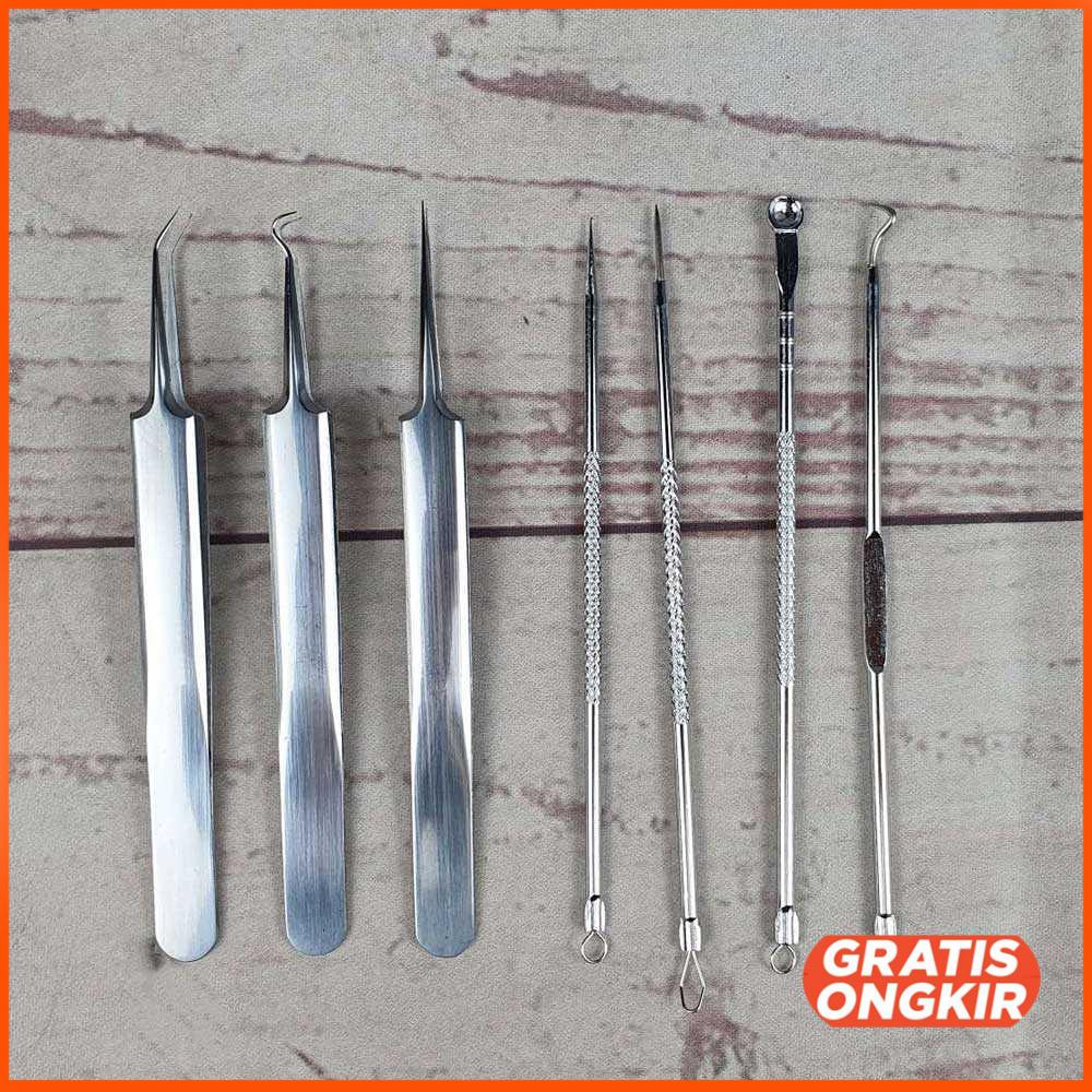 Alat Perlengkapan Komedo Jerawat Blackhead 7 PCS - PT8