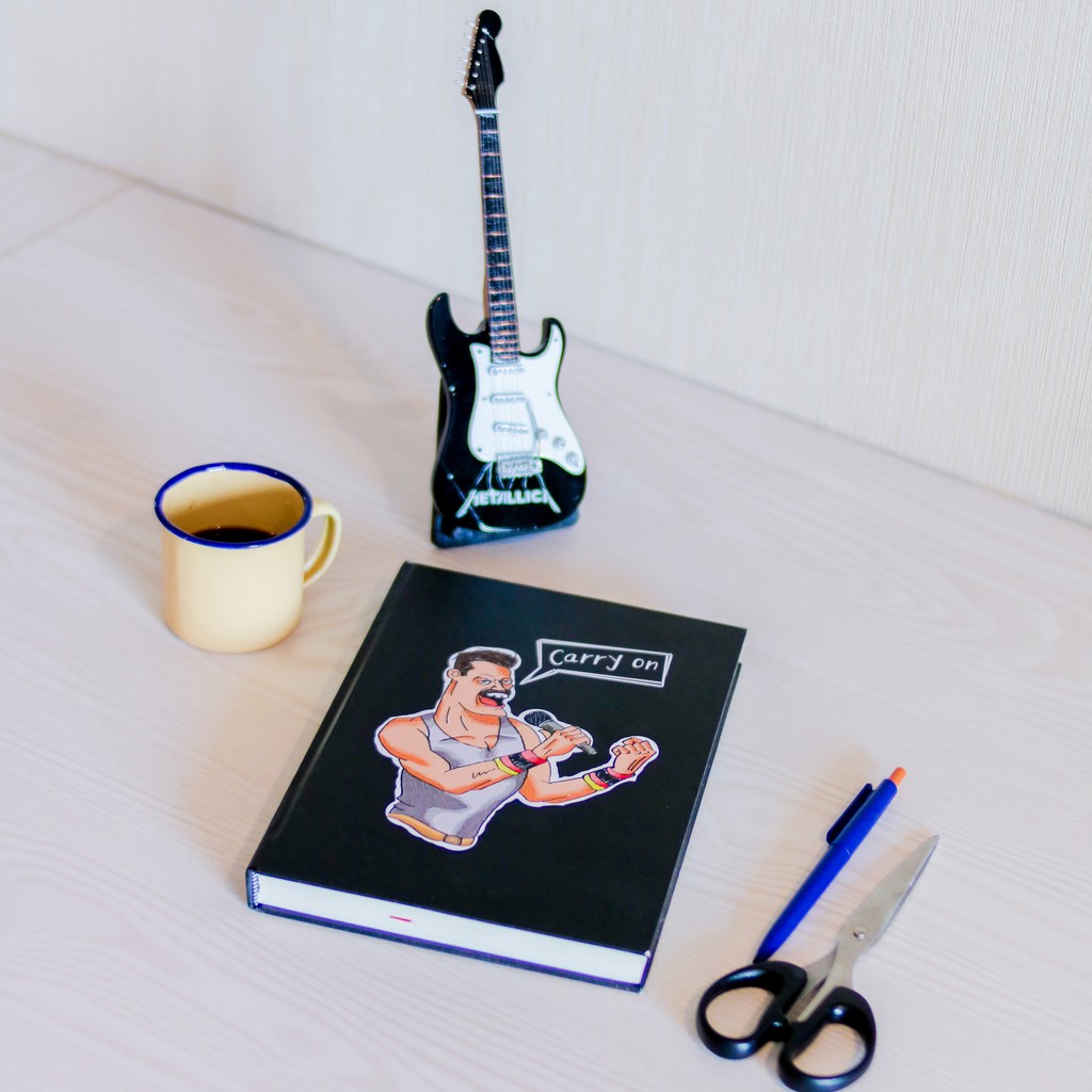 Buku Catatan Lucu Journal Diary Notebook Agenda, Dotted dan Polos Freddie Mercury Leon Paperworks