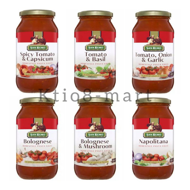 

San Remo Pasta Sauce 500gr Variasi/Homestay Pasta Sauce/Import