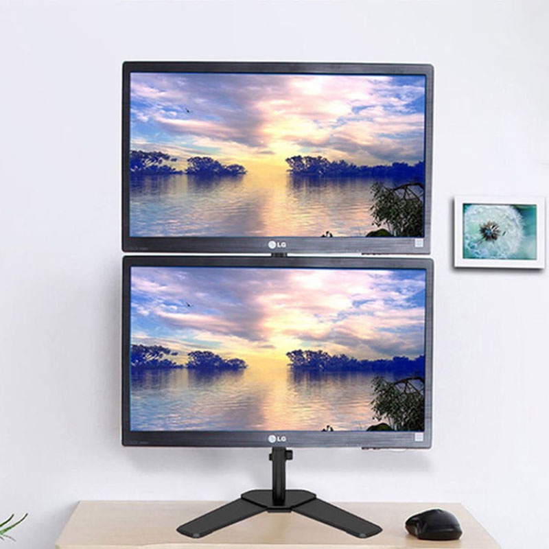 Triple W Vertical Dual Bracket Monitor Stand Base Desk Breket LED LCD