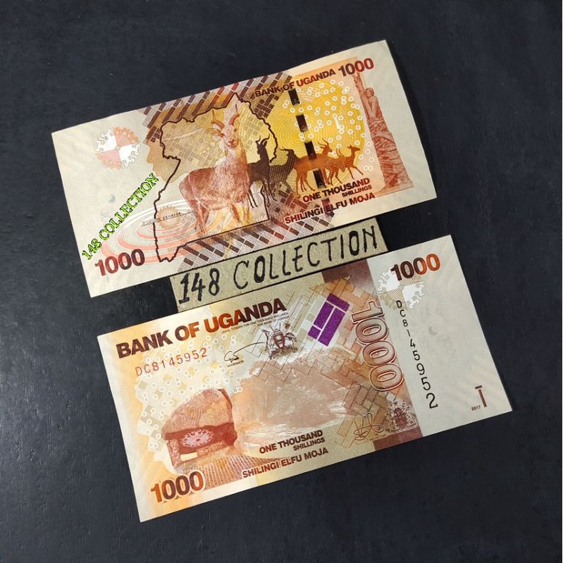 uang asing Uganda 1000 Shillings.