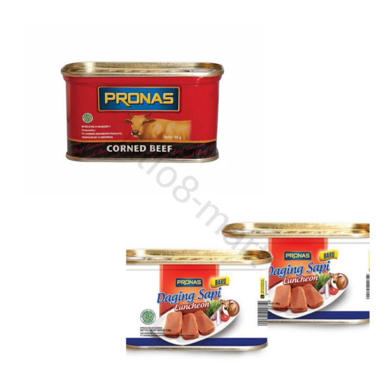 

Pronas Luncheon Sapi 198gr/Kornet Sapi Regular 198gr/Halal/kaleng