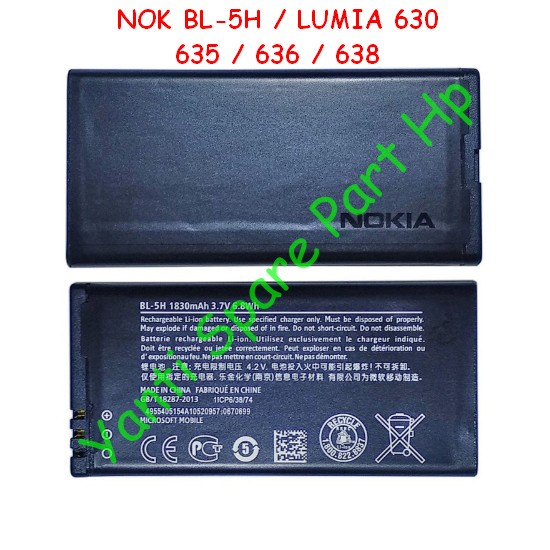 Baterai Nokia Lumia 630 635 636 638 BL5H BL-5H Orignal New