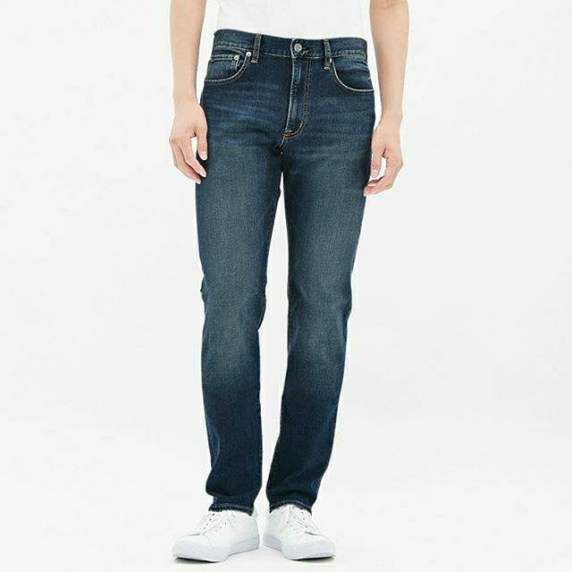 Celana Panjang Denim GU by Uniqlo Slim Stretch Jeans Original