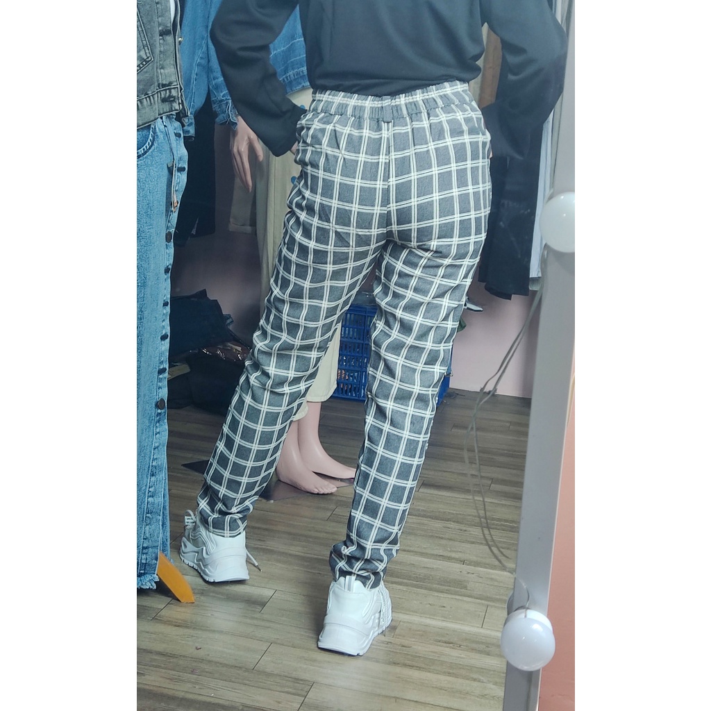 Cieko Flannel Pants Celana Panjang Wanita / Celana Bahan Motif Kotak Cieko