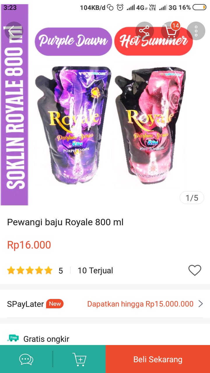 Pewangi Baju Royale 800 Ml