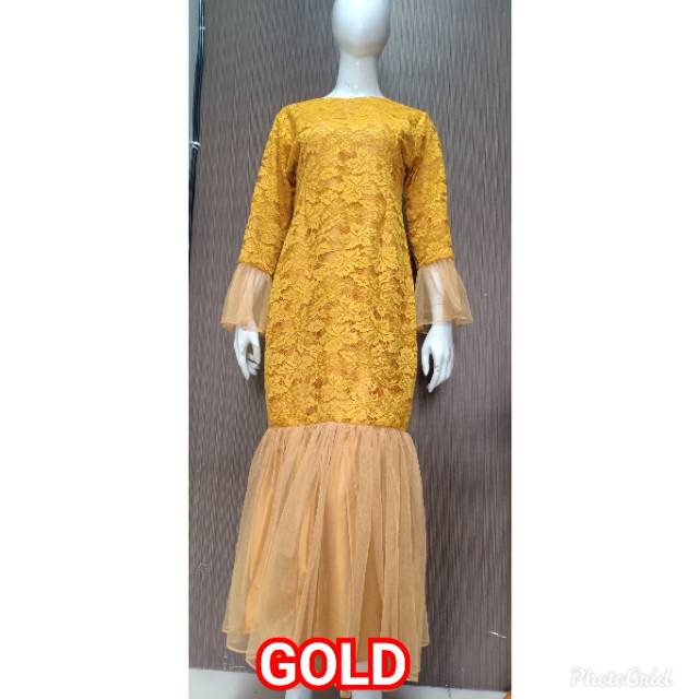 FATIMAH DUYUNG DRESS SIZE S - XXL GAMIS PESTA GAMIS TILE DRESS BRUKAT DRESS PESTA/DRESS DUYUNG RUMAH KEBAYA BANDUNG RUMAH SONGKET BANDUNG