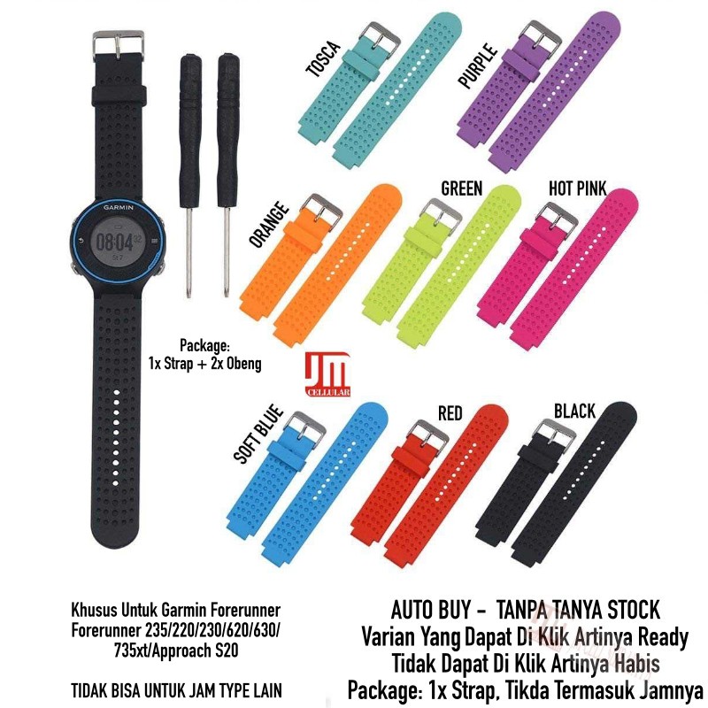 Tali Jam Tangan - Strap Garmin Forerunner 235/220/230/620/630/ 735xt/Approach S20