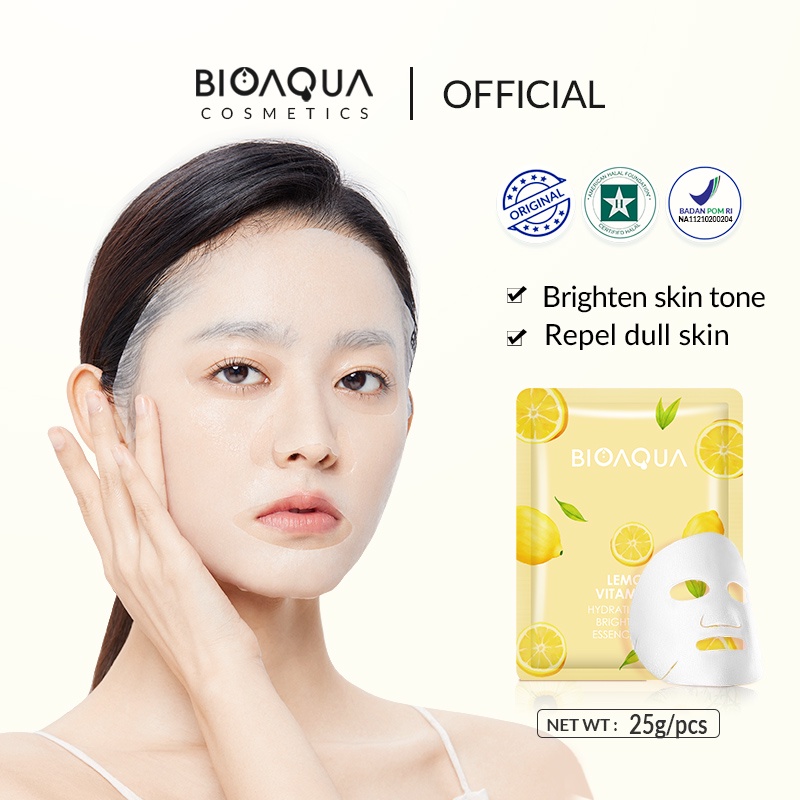 【BPOM】Bioaqua Cosmetics Sheet Mask Plant Fruit Facial Mask Brightening Moisturizing Skin Care Hydrat