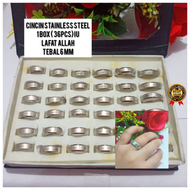 Cincin pria wanita STEENLESS steel 1 Box 36pcs termurah