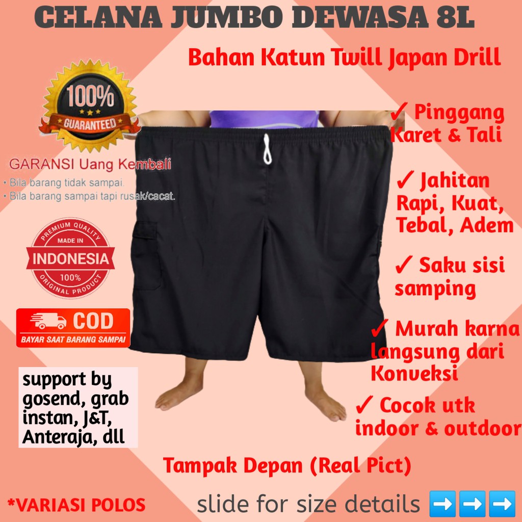 Celana Kolor Wanita Jumbo Celana Pendek Pria Dewasa Celana Santai Jumbo Katun Jepang Adem Clana Pria