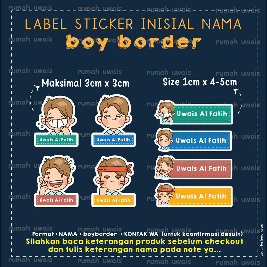 

sticker nama dan label baju iron custom motif boy anak laki laki