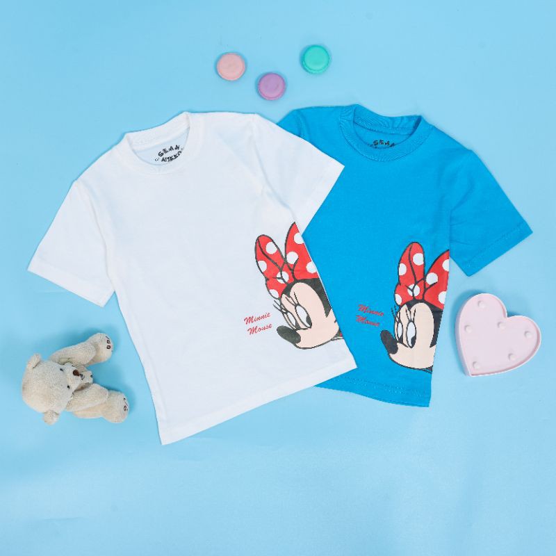 kaos couple ibu dan anak atau adik kakak minnie mouse awan bisa beli terpisah