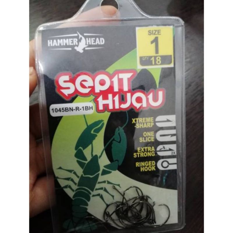 Mata kail pancing sepit hijau udang lobster sepit ikan