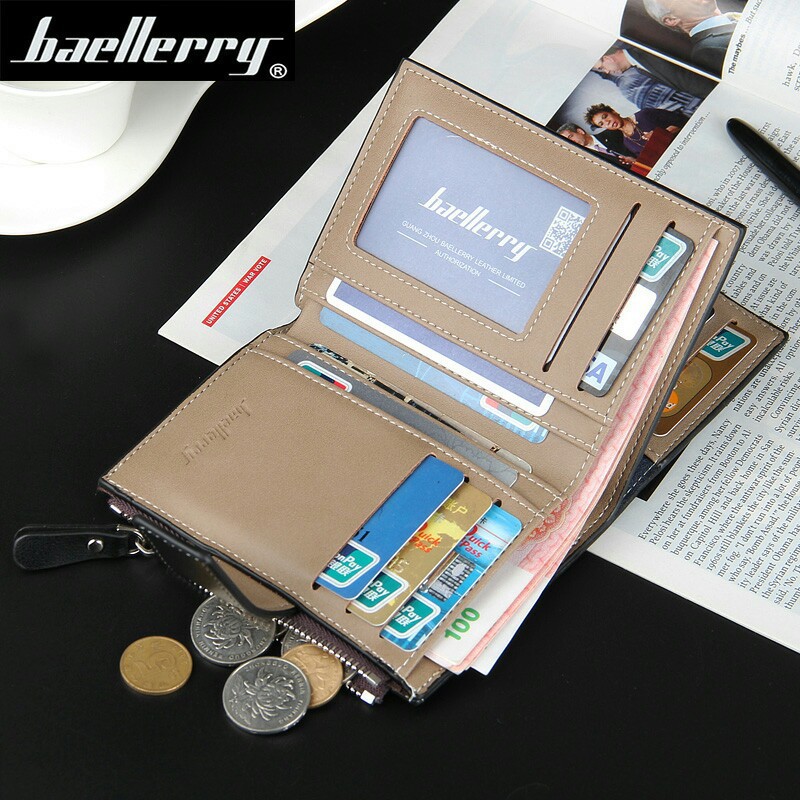 ORIGINAL BAELLERRY DOMPET UANG PRIA WANITA SEMI KULIT PREMIUM DENGAN ZIPPER SLETING KOIN D1282