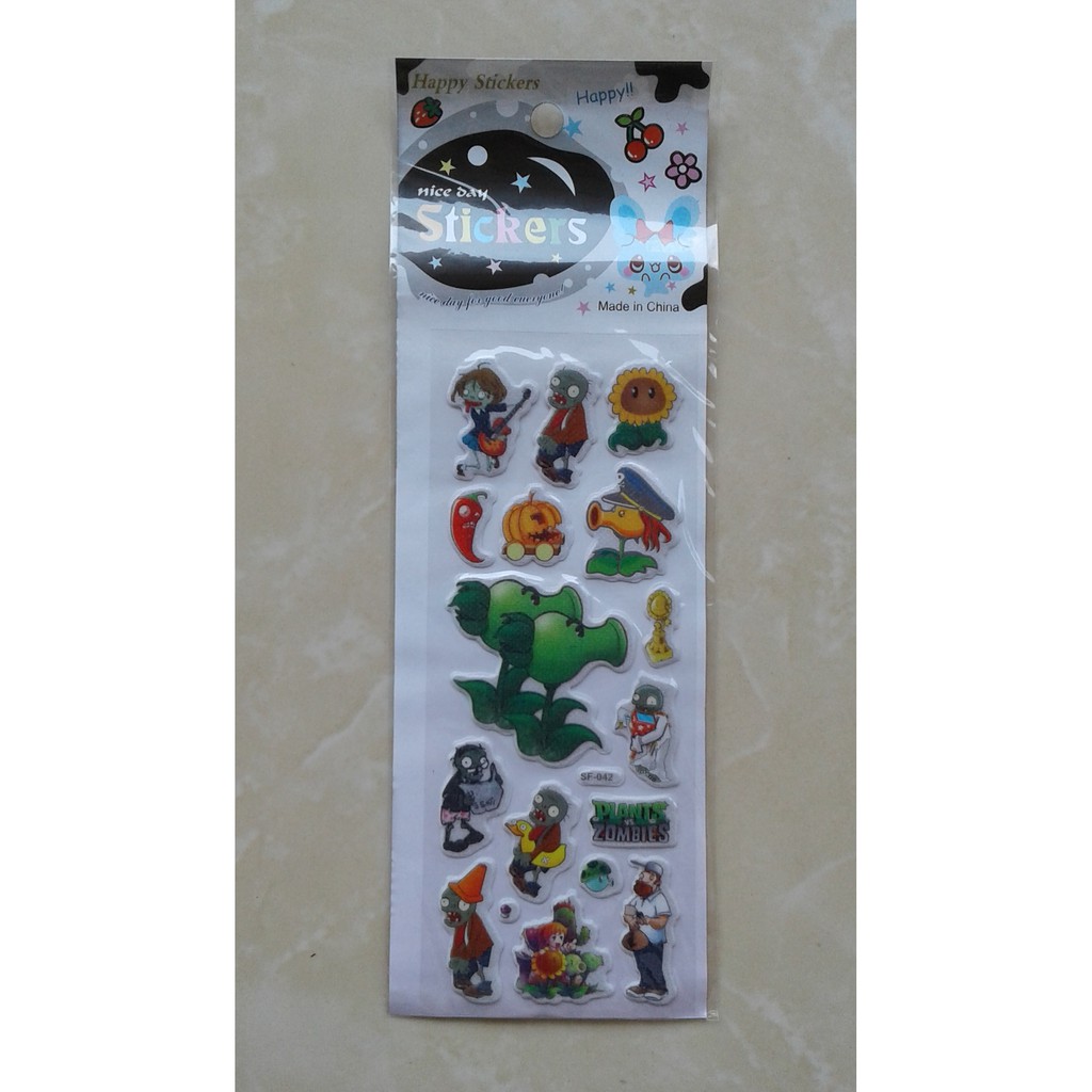 Sticker Embos Karakter Plants vs Zombie