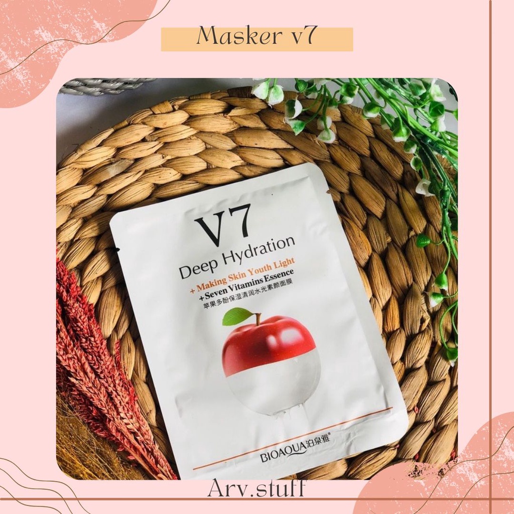 SHEETMASK V7 DEEP HYDRITING/ Masker Korea, Masker Wajah, Kaya Manfaat, Treatment Muka, Perawatan dan Kecantikan Kulit Wajah