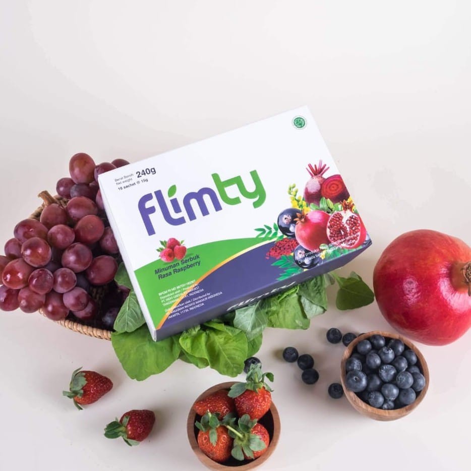 FLIMTY 16 SACHET/SERVING BPOM HALAL MUI PELANGSING MINUMAN FIBER