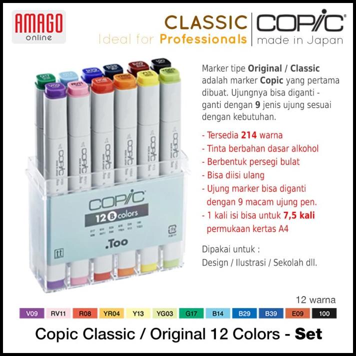 

Copic Classic - 12 Color Set B - Cmk/12B