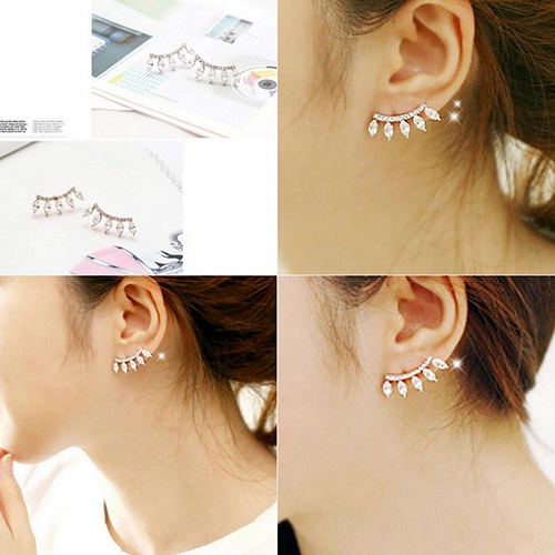 Hu Hu Hu Hu Hu Alat Bantu Pasang Kacamata♡ Anting Tusuk Lapis Silver Model Mahkota Dengan Berlian Imitasi Untuk Wanita