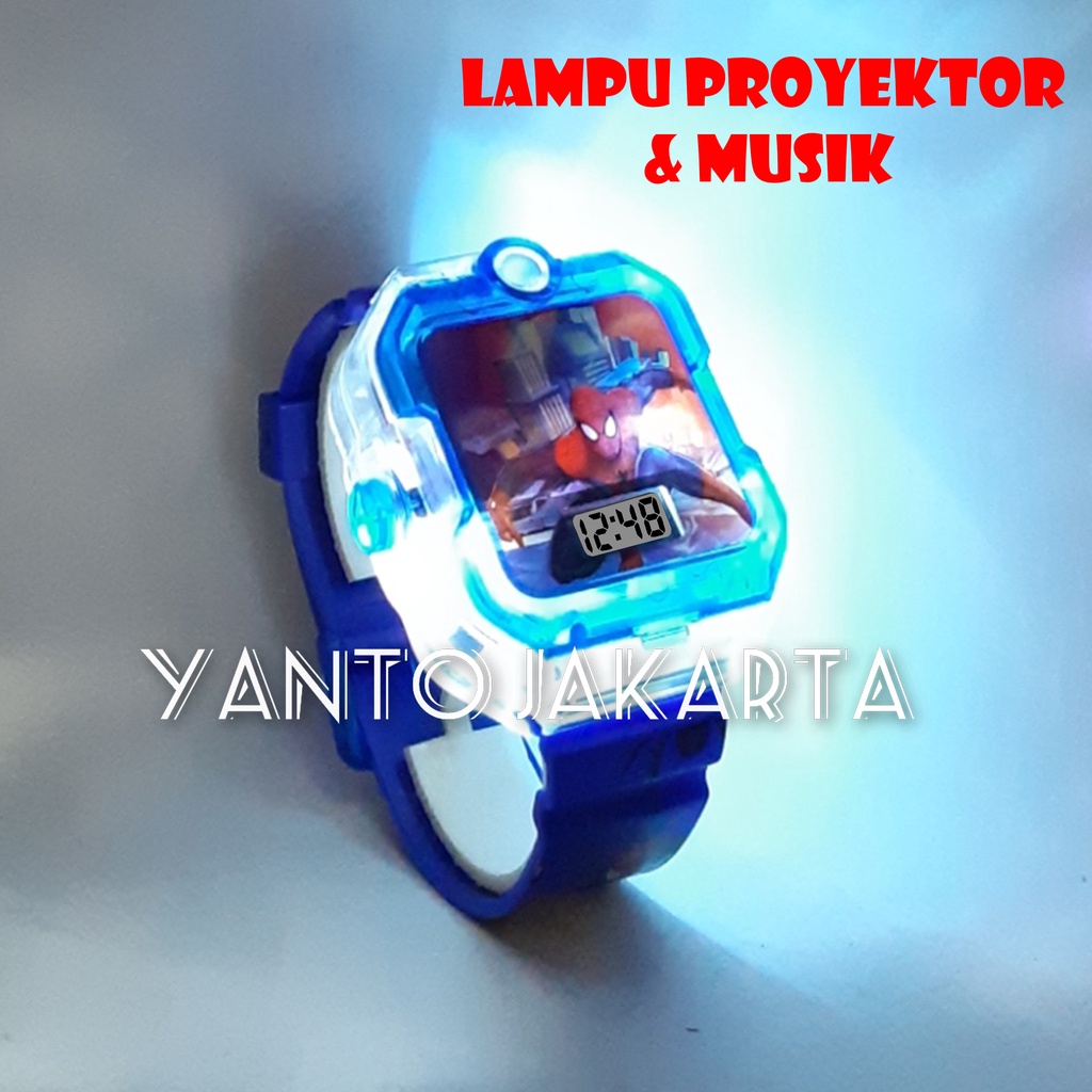 SPIDERMAN JAM TANGAN ANAK LAMPU MUSIK KARAKTER LAKI LAKI