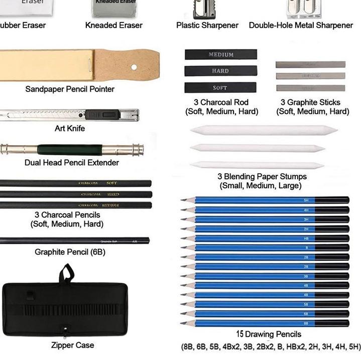 

Paling Diminati.. 33 Pcs Sketching Set Drawing Kit Tools Pensil Gambar Sketsa Art Manga