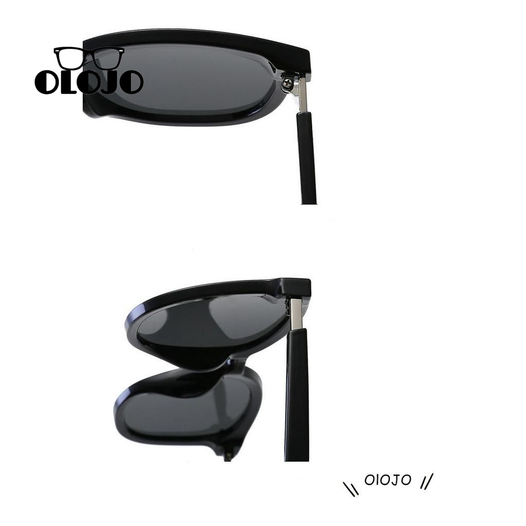 Kacamata Matahari Mode Retro Cat Eye Sunglasses Retro Kacamata Unisex Hitam Sunglasses UV Melindungi OLOJO