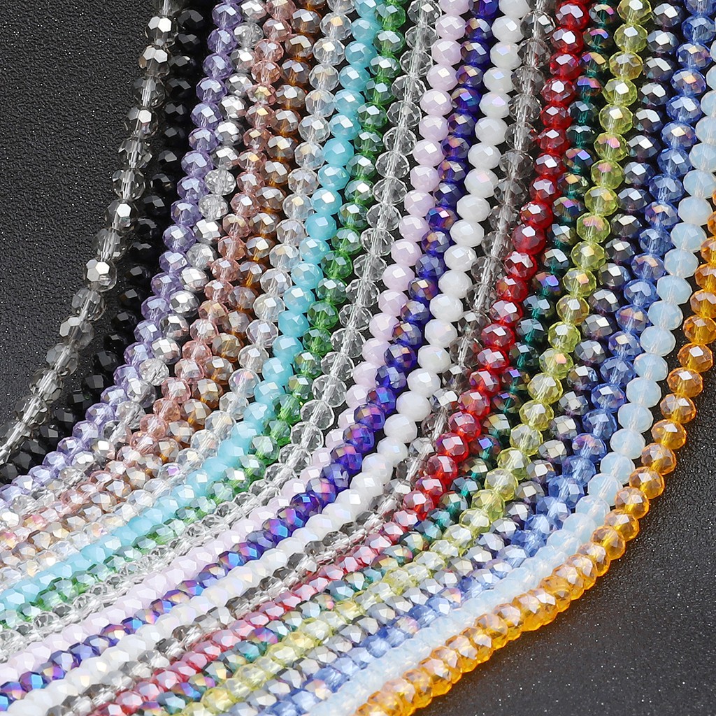 70Pcs 8mm Rondelle Austria Faceted Crystal Glass Beads Loose Spacer Beads for Jewelry Making Charms Craft Beads Accessories