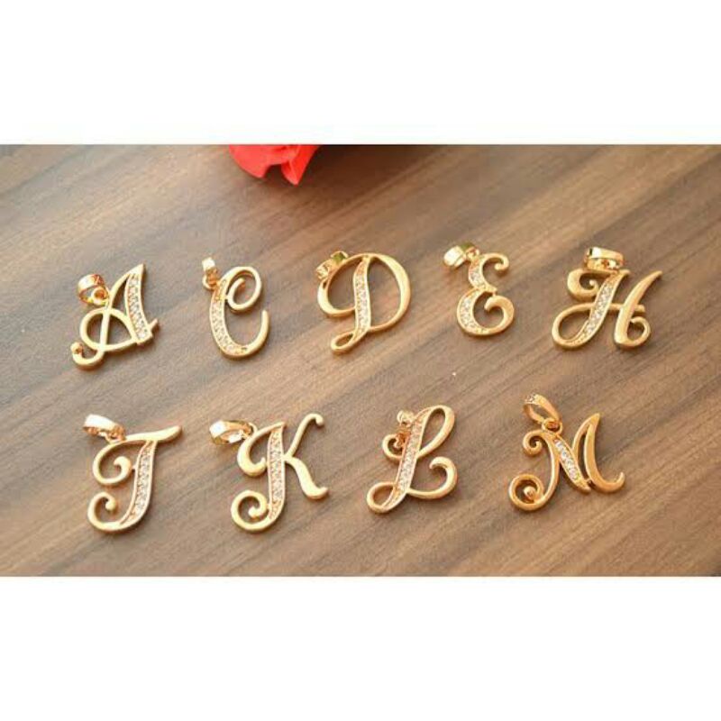 Liontin huruf gelang tali emas swaroofsky