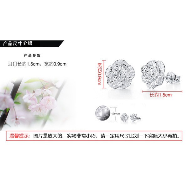 Jepang Dan Korea Baru S925 Anting-Anting Perak wanita Romantis Elegan Cherry Blossom Cinta Anting Perhiasan Telinga ai2-4933-3