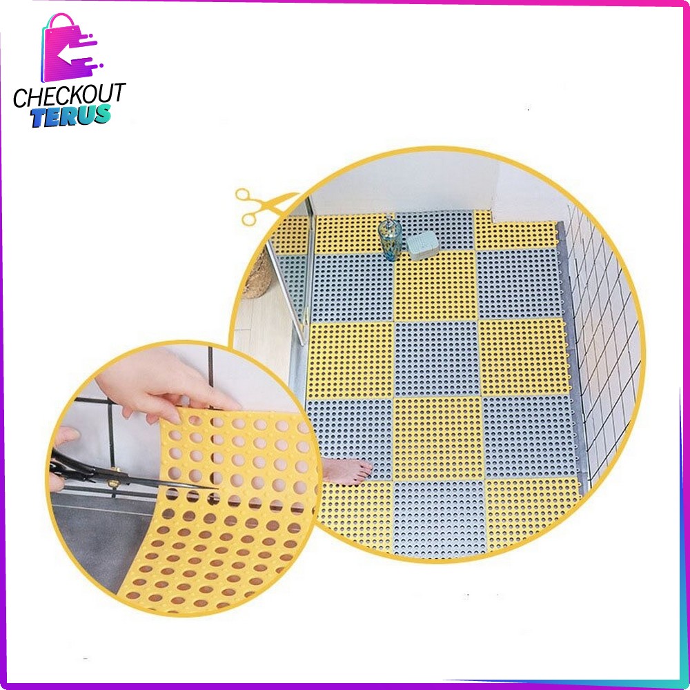 CT C236 Karpet Kamar Mandi Motif Polkadot 30x30CM Anti Licin Keset Lantai Dapur Mat NonSlip Keset Multifungsi