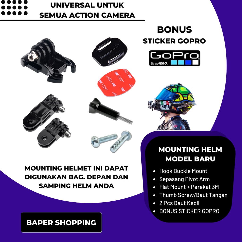 Mounting Helm Gopro Helmet Front Mount Motovlog Action Camera