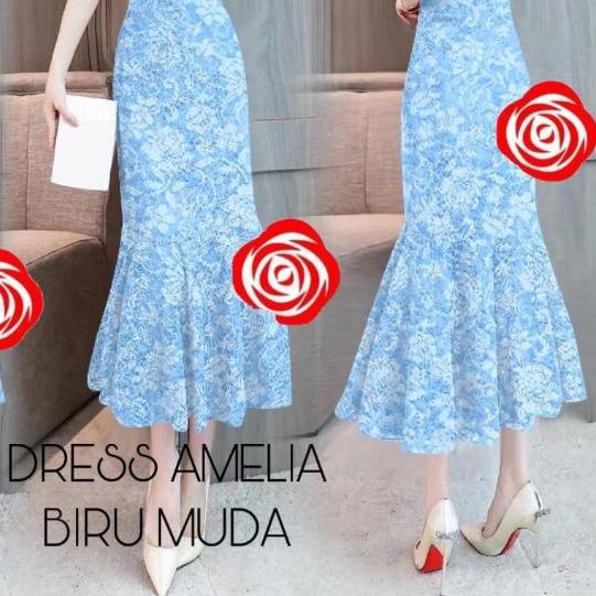 DRES AMELIA JUMBO/DRESS AMELIA/ungu lilac/DRESS MERMAID BRUKAT DUYUNG DRESS BRUKAT PESTA DRESS PARTY