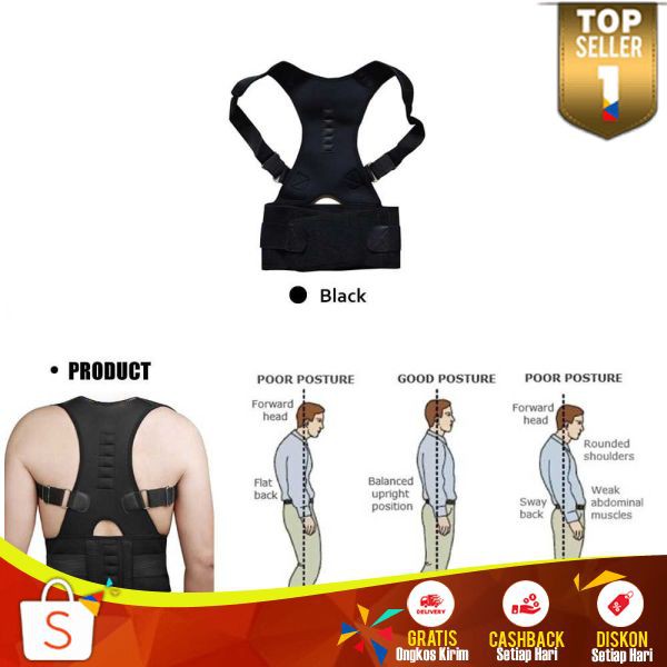 Alat Terapi Koreksi Postur Punggung Belt Magnetic Sabuk Magnet Penegak Punggung Nyaman Digunakan