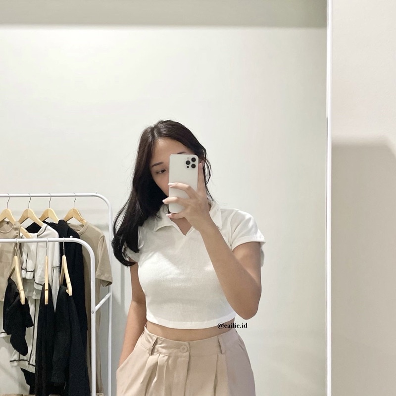 SYE knit top | crop top polo knit