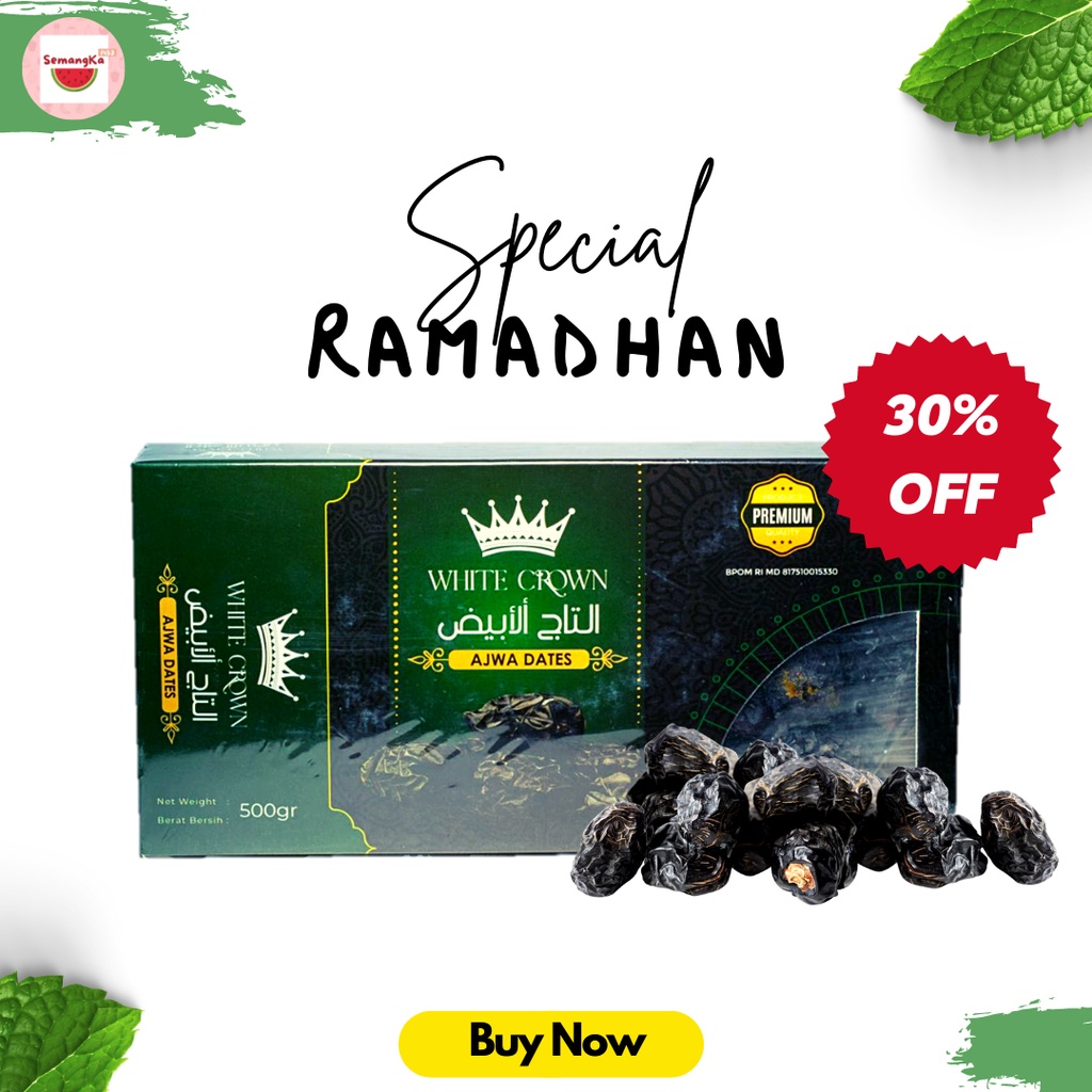 

Kurma Ajwa Original 1/2 Kg Premium White Crown Madinah High Quality