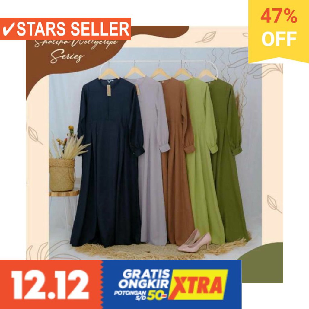 BAJU MUSLIM TERKINI TERBARU WANITA MURAH CEWE ASLI / DRESS/GAMIS BUSUI SHALIHA BY SHAFEEYA