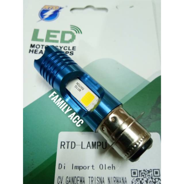 Lampu Depan LED RTD H6 Motor Supra X 125 Revo Blade Jupiter Z Mio Beat